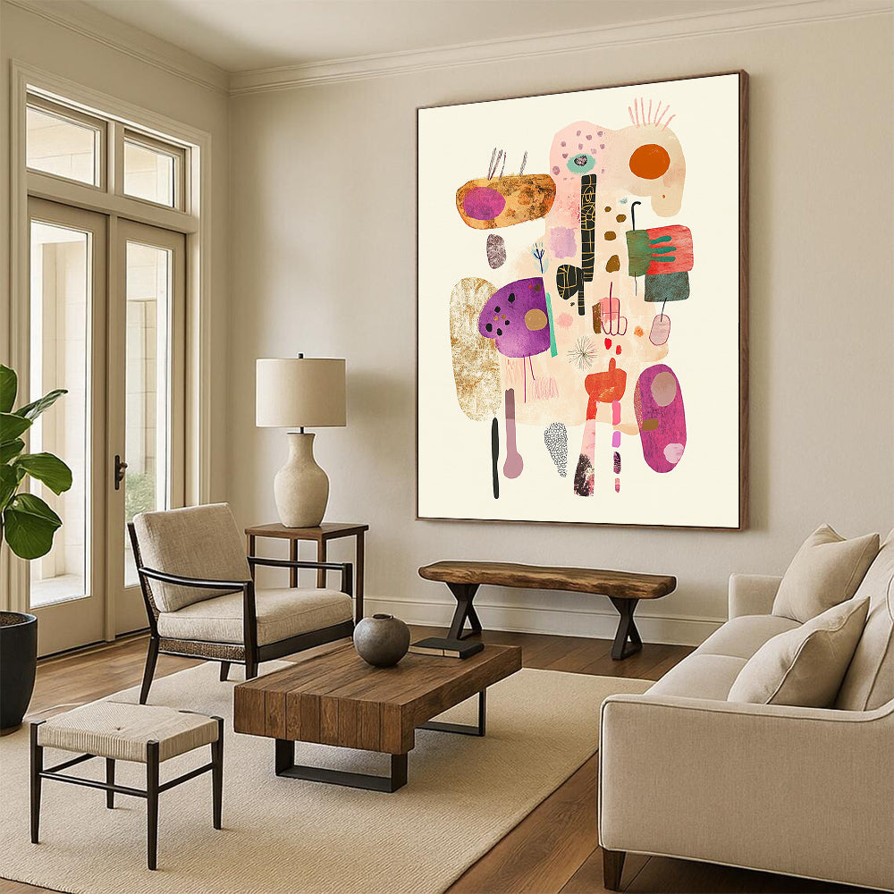 Colorful Abstract Collage Art for Creative Studio & Playful Kids’ Playroom STSC1322