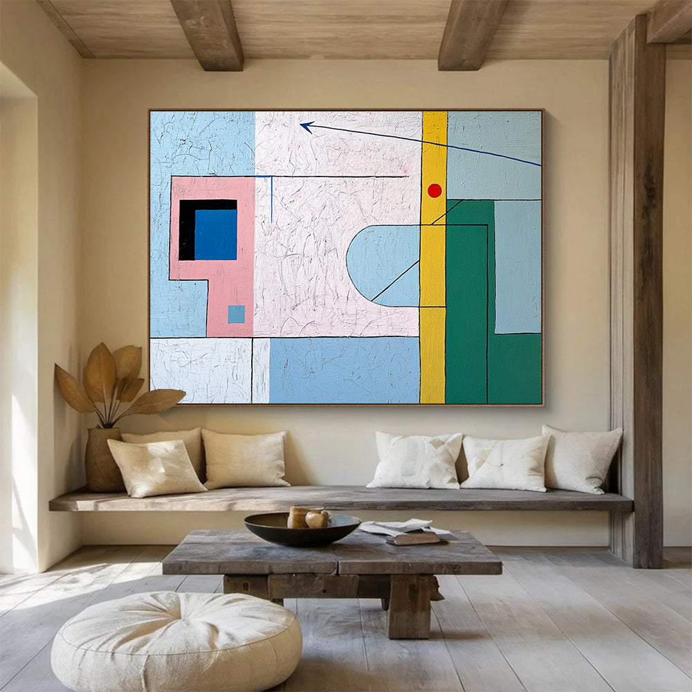 Geometric Line and Shape Art for Architectural Studio & Minimalist Café SC491