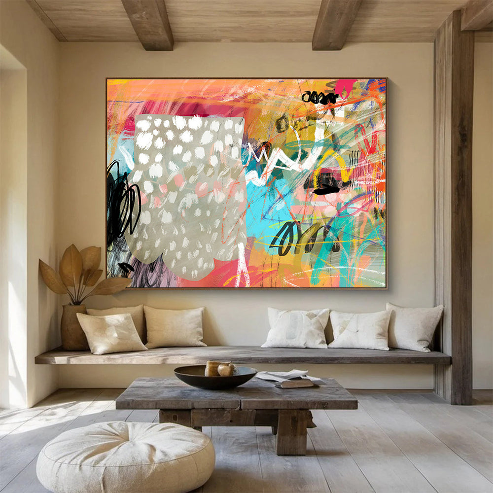 Colorful Graffiti - Style Abstract Art for Urban - Inspired Lounges DLZ2452
