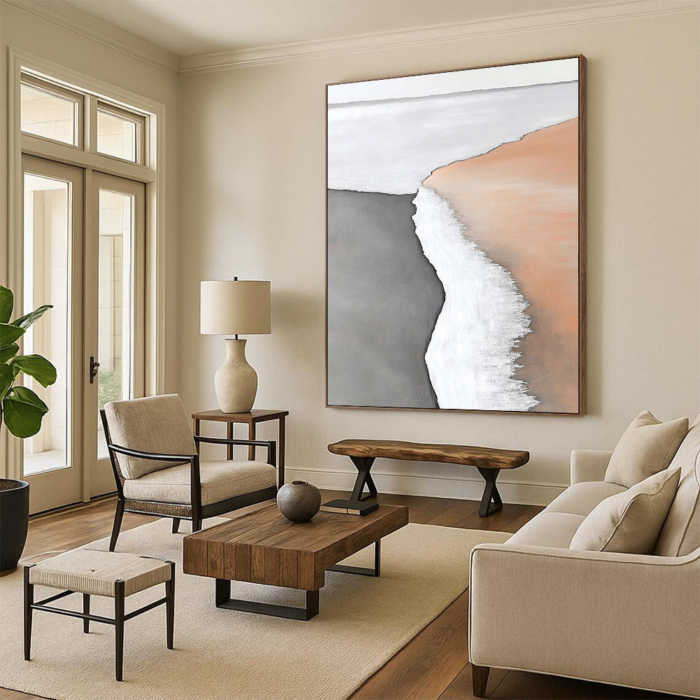 Minimalist Beach Scene for Scandinavian - Style Home & Coastal Office STSC550