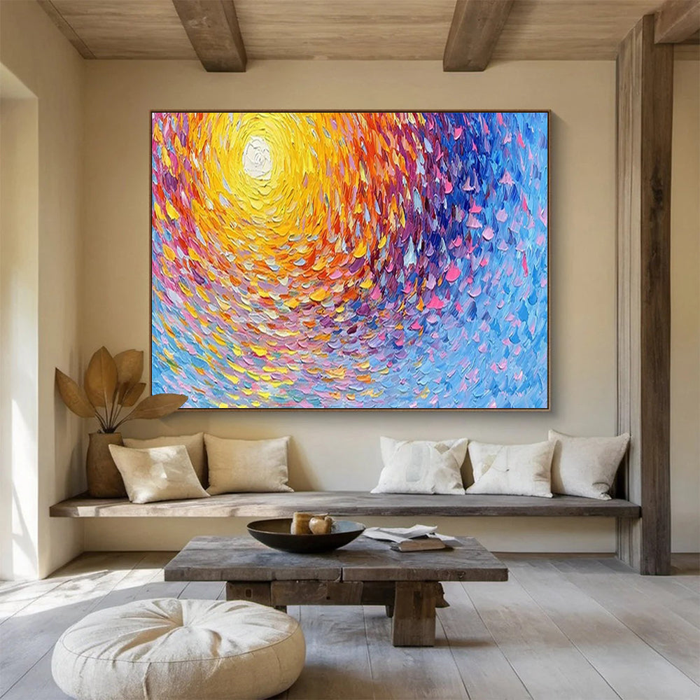 Colorful Swirl Abstract Art for Modern Art Gallery Rotunda Displays DLZ3265
