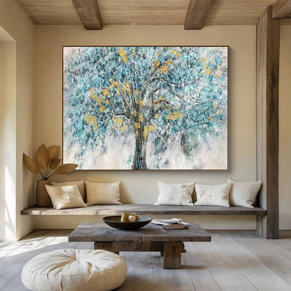 Blue - Gold Tree Art for Bohemian - Style Home Office Creative Corners DLZ3273