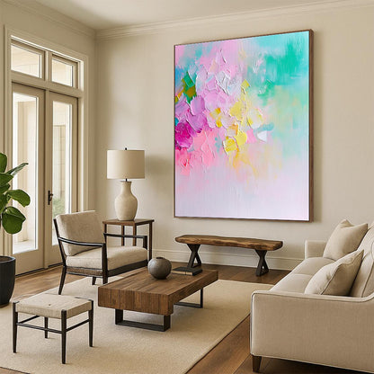 Colorful Textured Abstract for Vibrant Art Café & Bohemian Home Studio STSC442