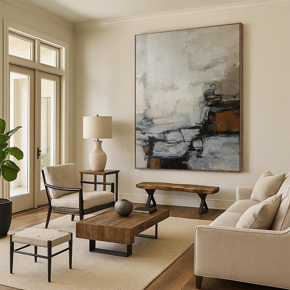 Neutral Toned Abstract Art for Bedroom & Home Office DLZ0396