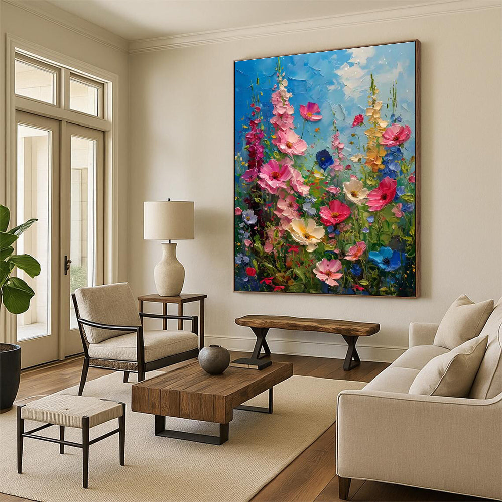 Vivid Wildflower Field Art for Garden Pavilion & Bedroom DLZ2294