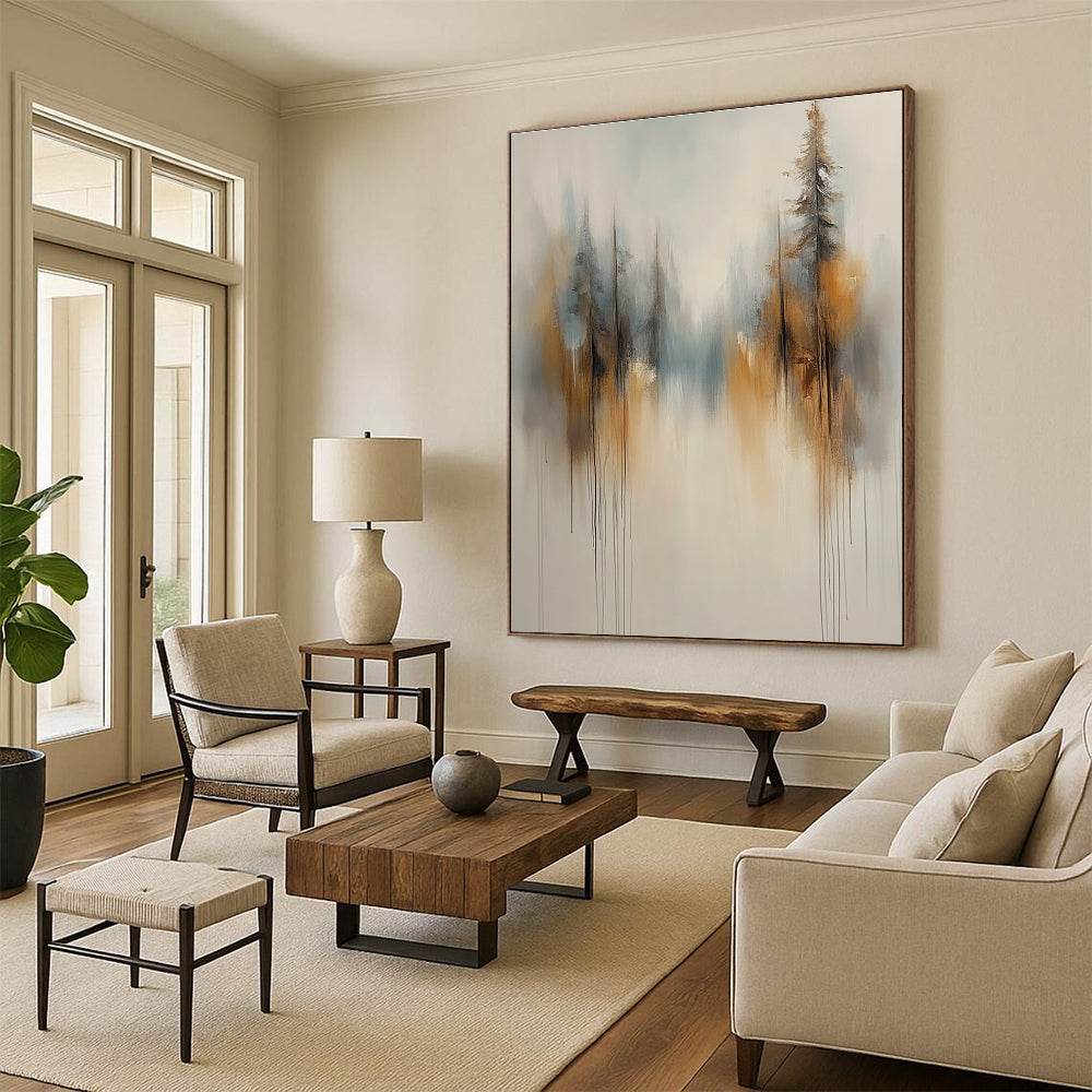 Misty Forest Trees Abstract Art for Bedroom & Meditation Room STSC710