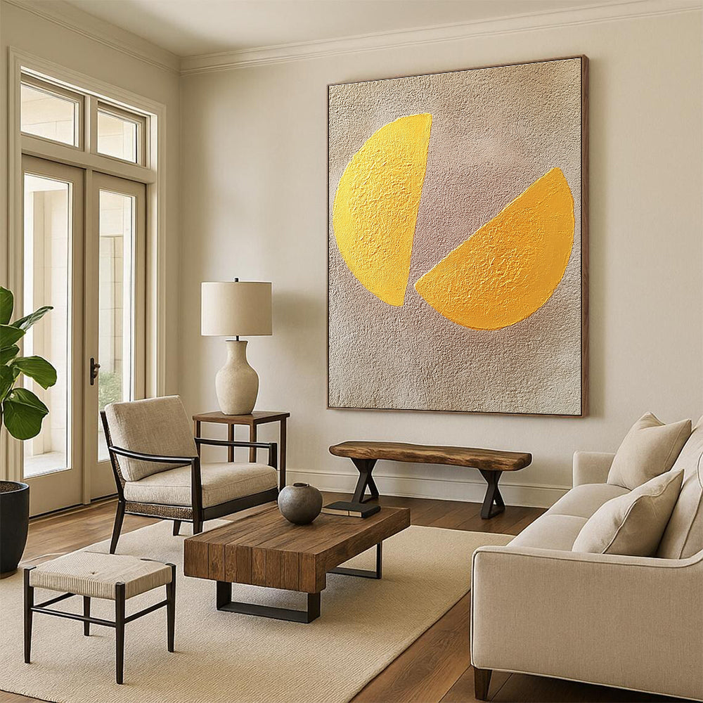 Yellow Semicircles Playful Abstract Art for Child’s Bedroom & Cheerful Home Kitchen STSC1456