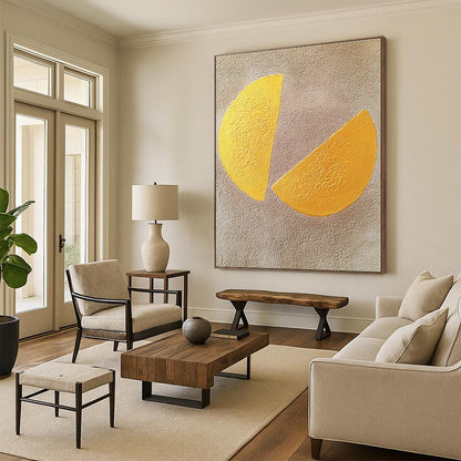 Yellow Semicircles Playful Abstract Art for Child’s Bedroom & Cheerful Home Kitchen STSC1456