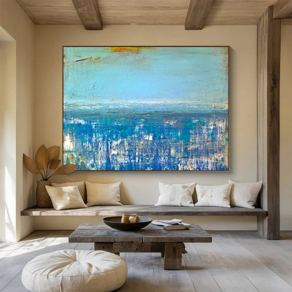 Blue - Toned Urban Abstract Art for Modern Office DLZ2773