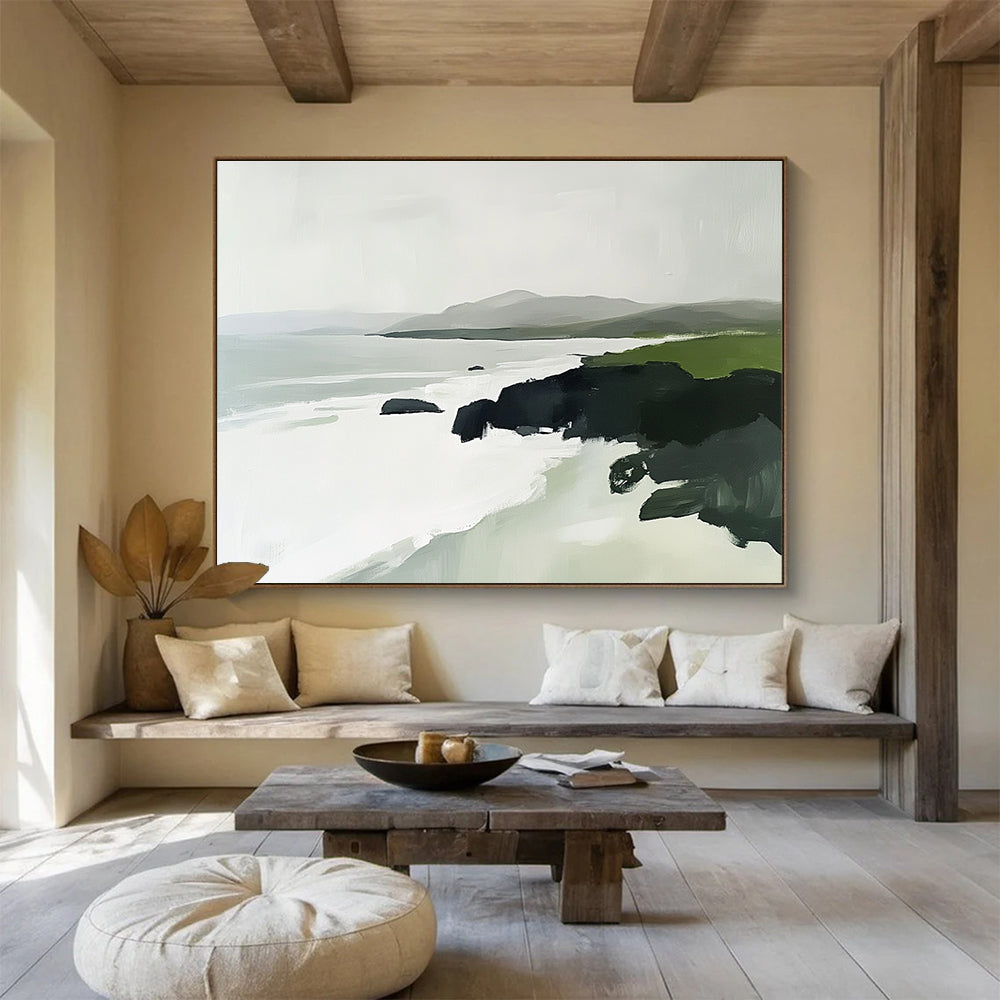 Minimalist Coastal Landscape for Scandinavian Home & Beachfront Yoga Studio SC160