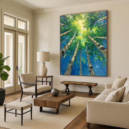 Skyward Birch Forest Art for Nature - Lover’s Study & Spa Retreat DLZ2252