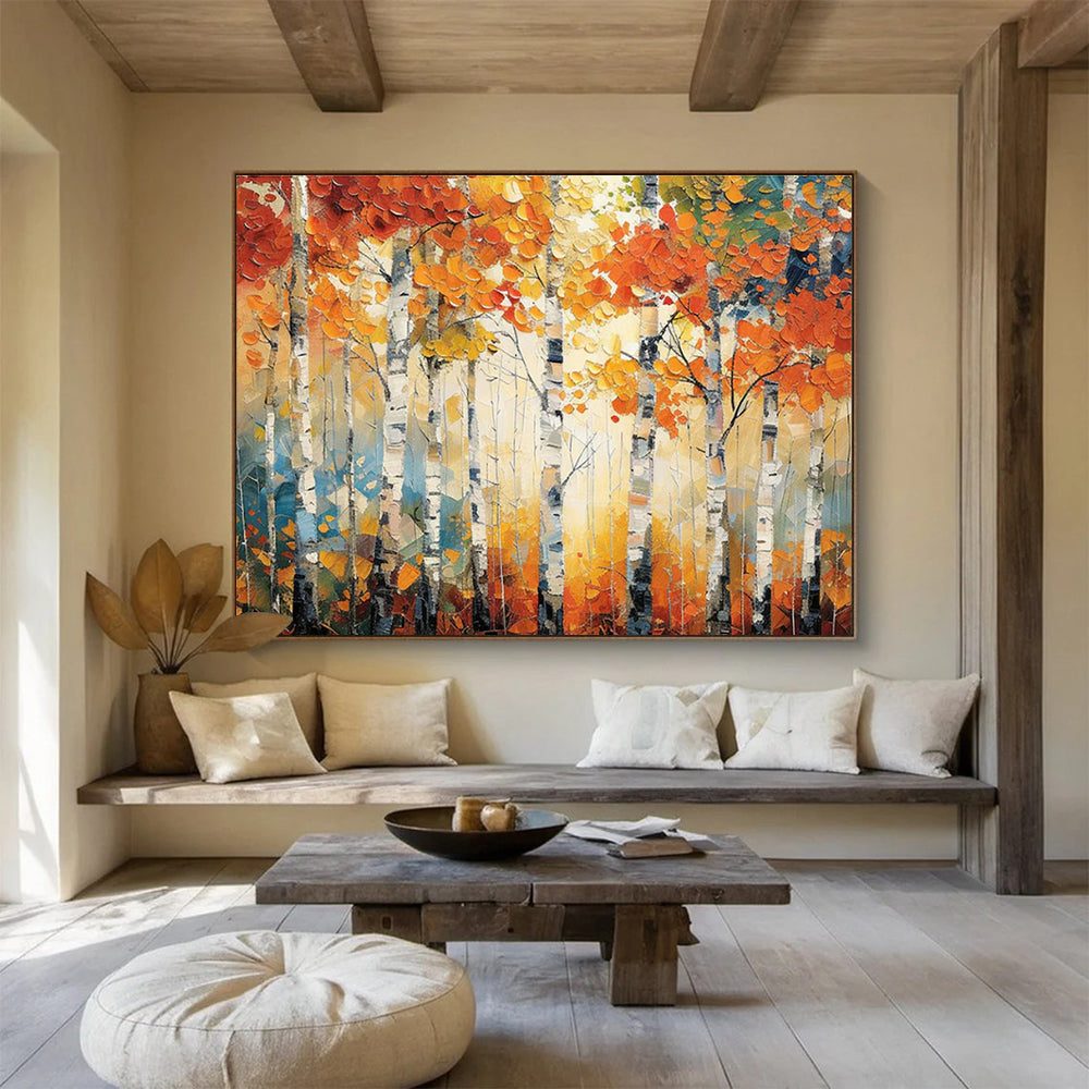 Autumn Birch Forest Art for Cozy Bed - and - Breakfast Reading Nooks DLZ3219