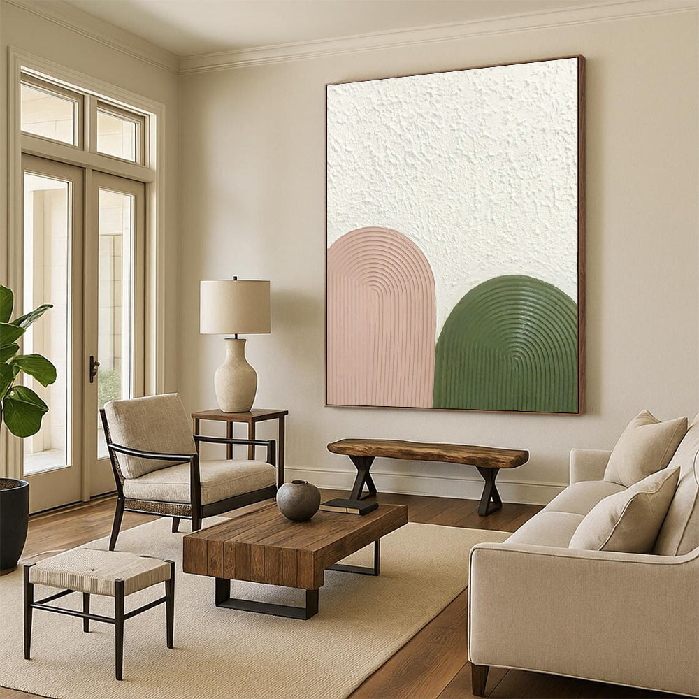 Pink - Green Relief Art for Bohemian Nursery & Home Garden Room DLZ1182