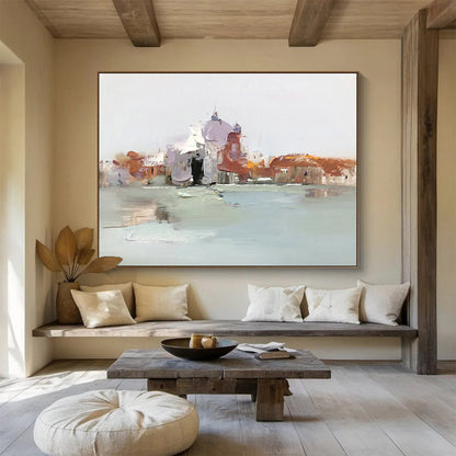 Hazy Rooftops & Water Art for Travel Bug - Filled Living Room DLZ3015