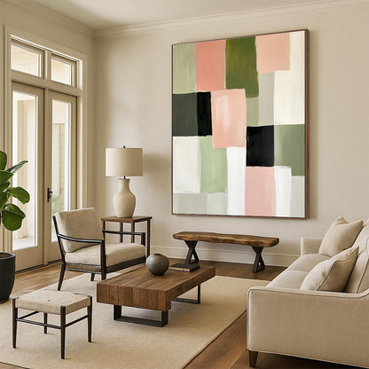 Pastel Color Block Abstract for Minimalist Nursery & Scandinavian - Style Home Office STSC448