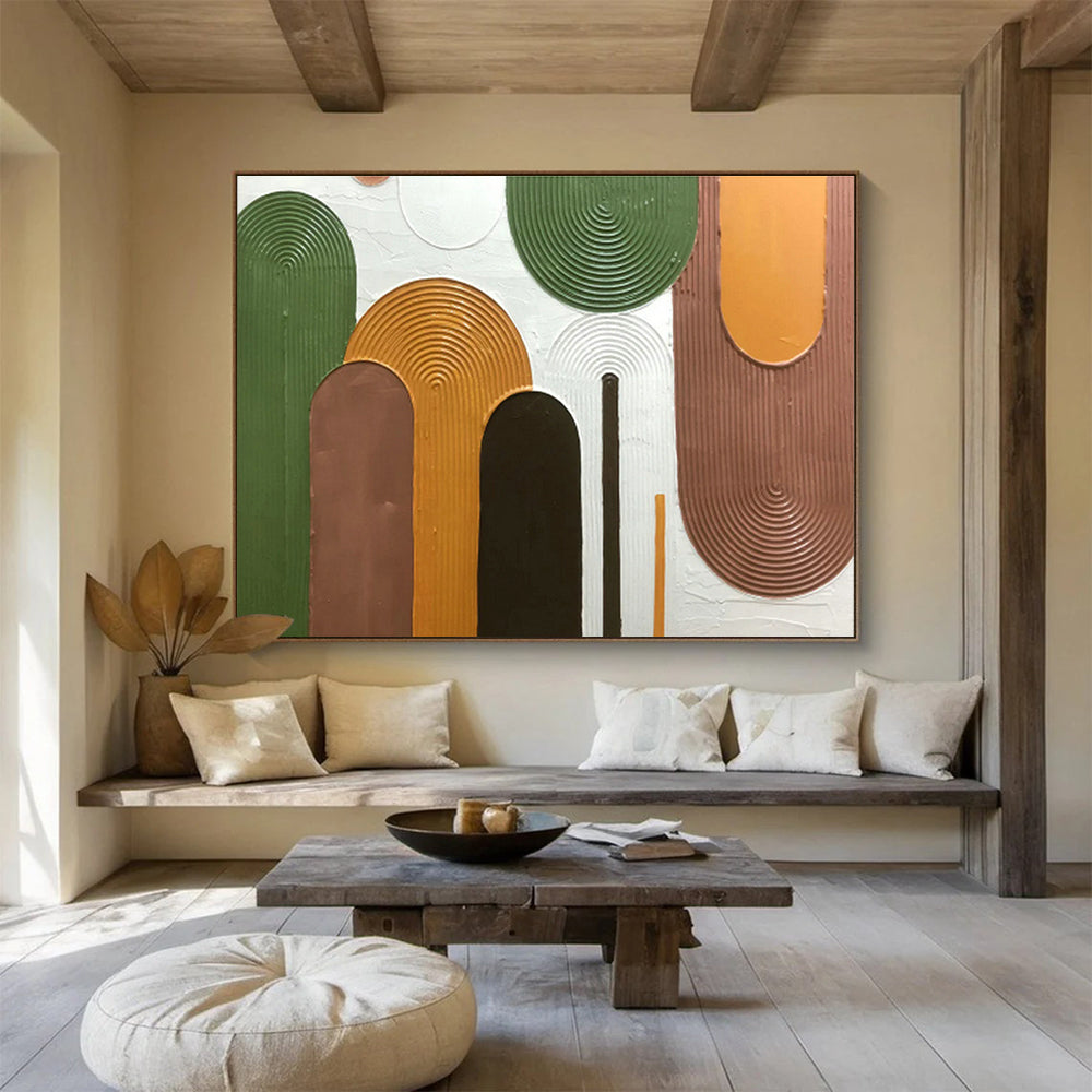 Textured Geometric Abstract Art for Contemporary Entryway DLZ2977