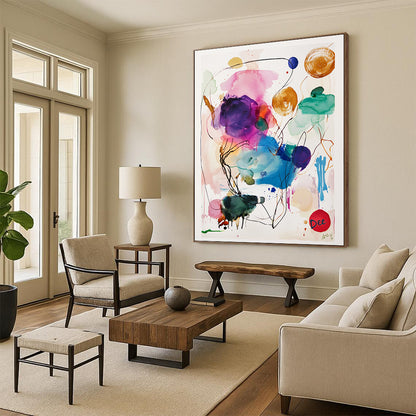 Watercolor Abstract Splashes for Artistic Home Studio & Bohemian Café STSC1046
