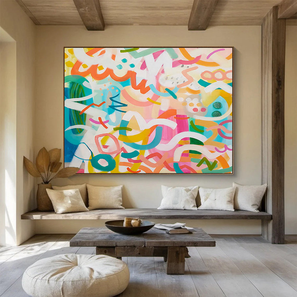 Colorful Line Abstract Art for Lively Playrooms DLZ2411