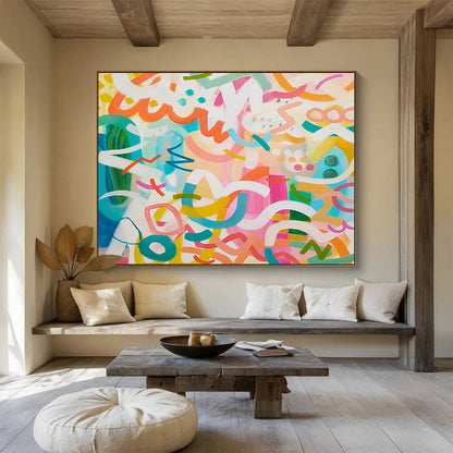 Colorful Line Abstract Art for Lively Playrooms DLZ2411