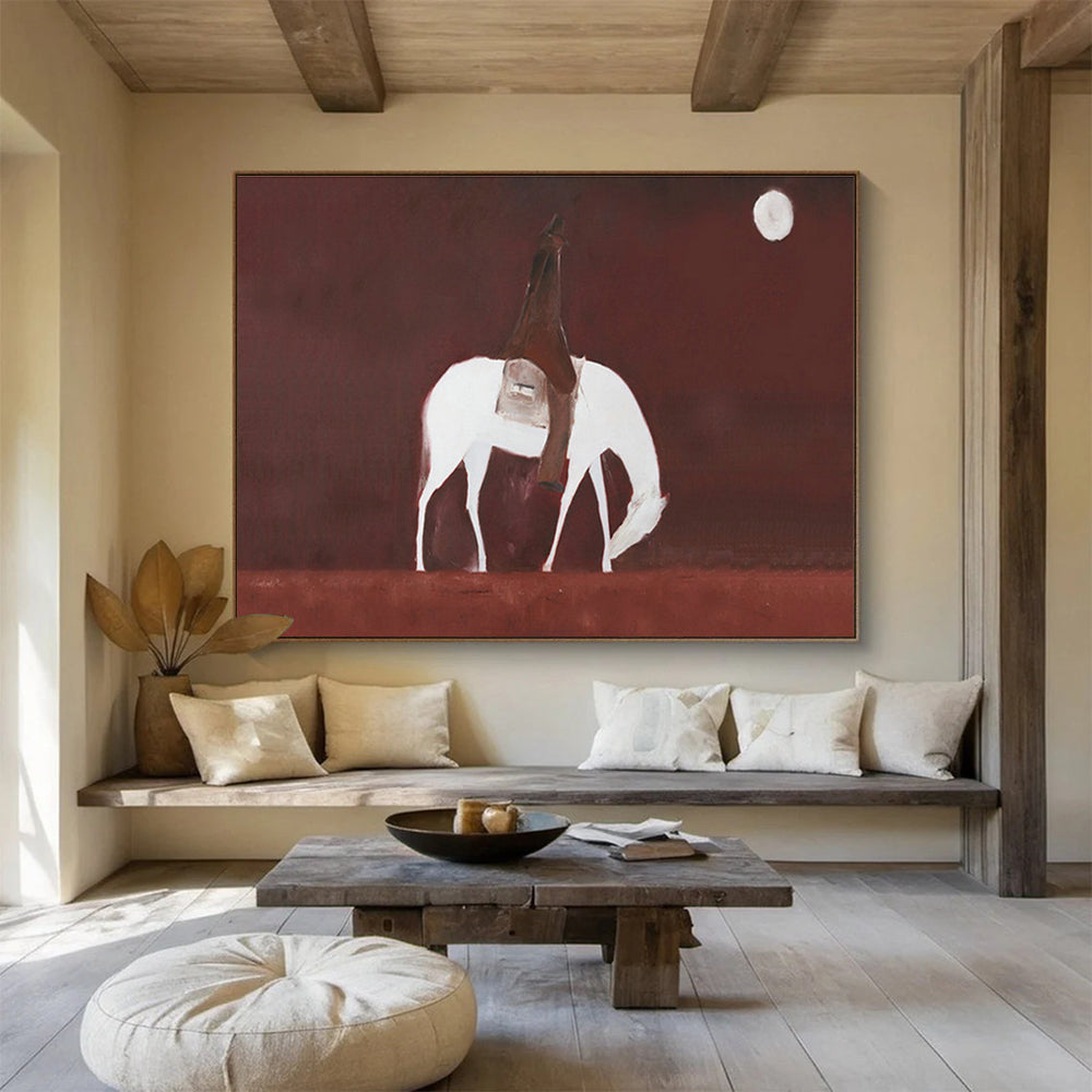 Moonlit Horseback Rider Art for Rustic Western - Themed Bars DLZ3116