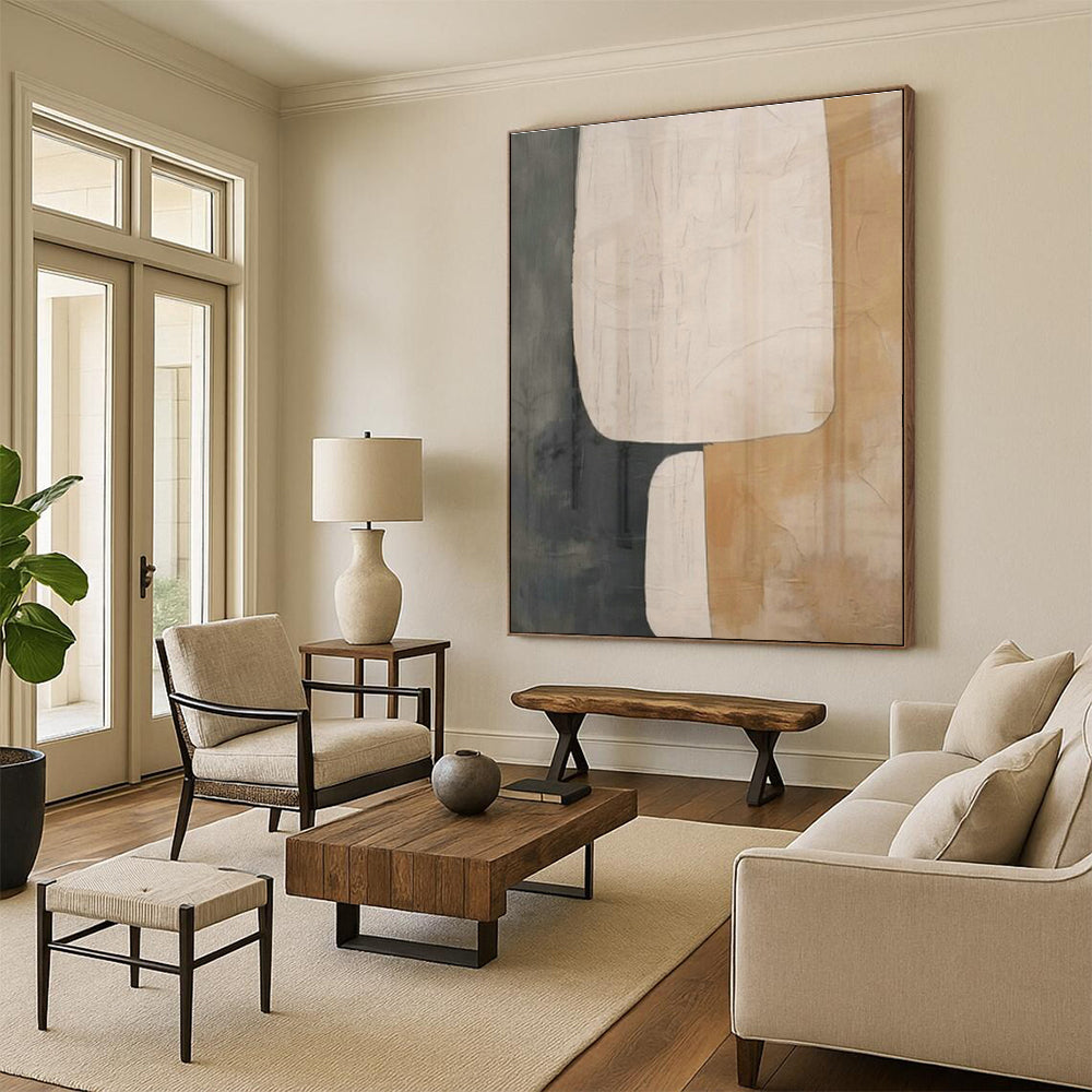 Repeated Geometric Patchwork Abstract Art for Minimalist Office & Contemporary Art Show DLZ1946