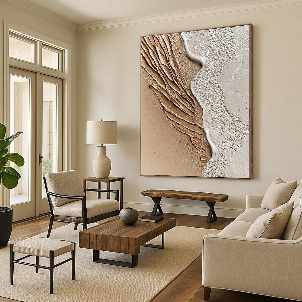 Textured Beach Scene for Coastal Home Dining Room & Wellness Retreat STSC943