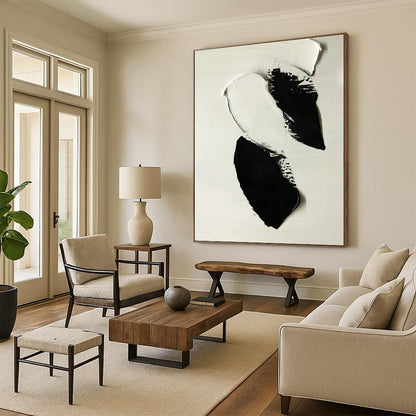 Black - White Color Block Art for Industrial Loft Office & Avant - Garde Gallery DLZ1584