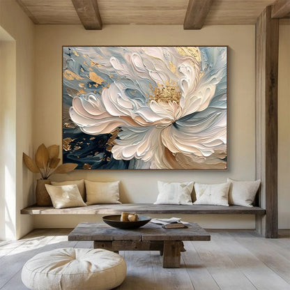Gold - Dusted Floral Relief Art for Luxe Dining Room Elegance DLZ3066