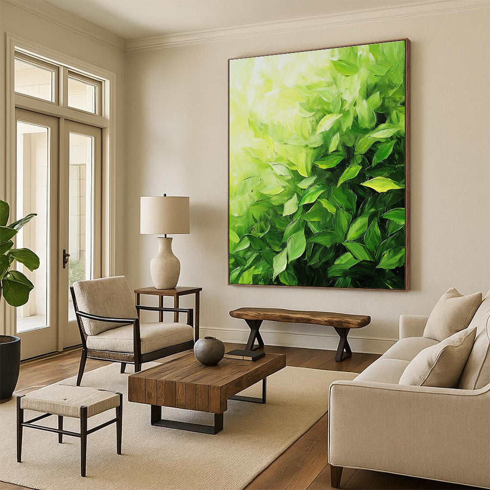 Lush Green Leaves Art for Nature - Themed Home Conservatory & Eco - Friendly Office STSC1051