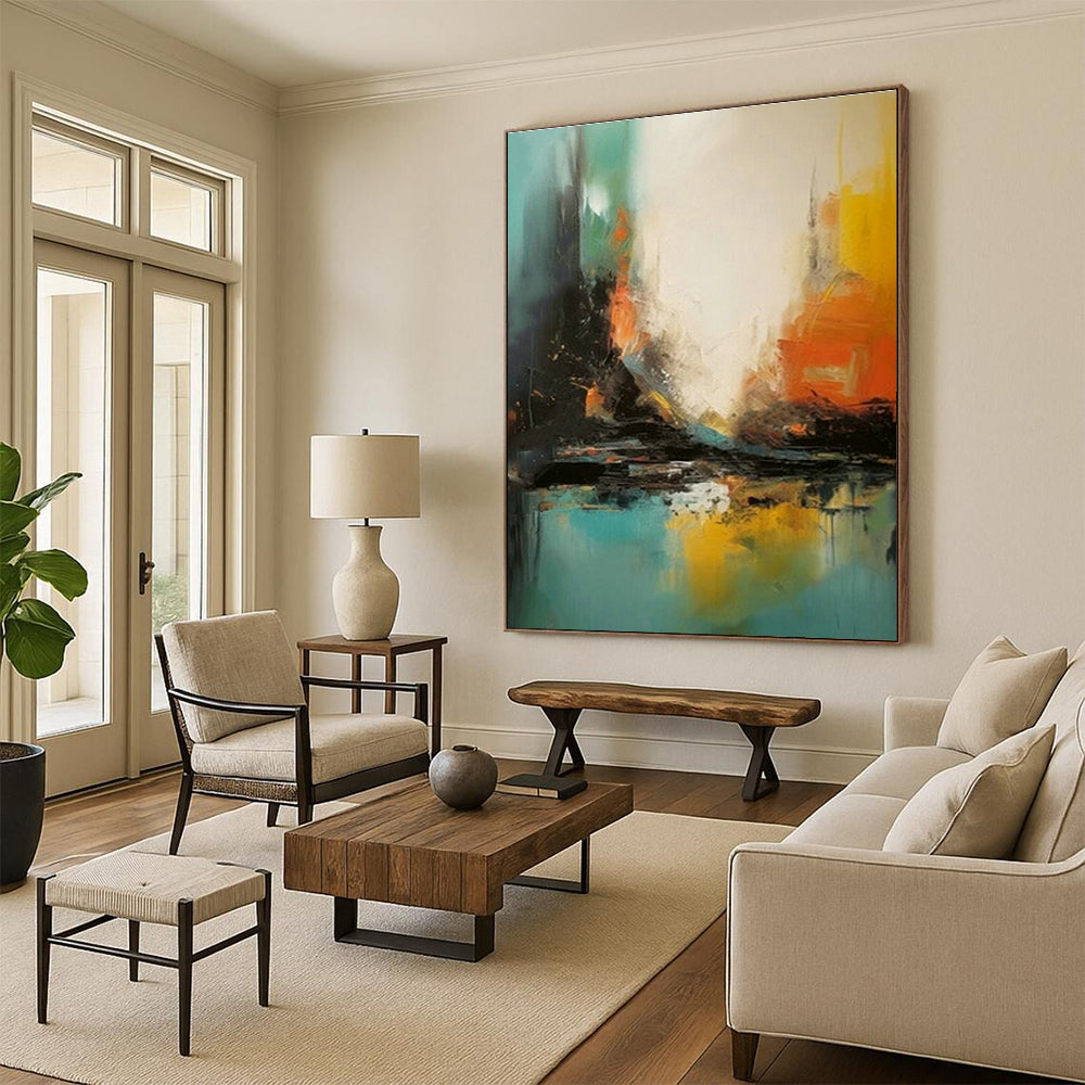 Urban Color Clash Abstract for Rooftop Art Gallery & Industrial - Chic Loft DLZ0935