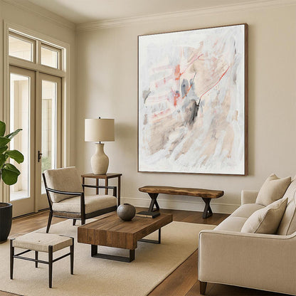 Soft Color Abstract Art for Minimalist Bedroom & Calming Yoga Studio DLZ2230
