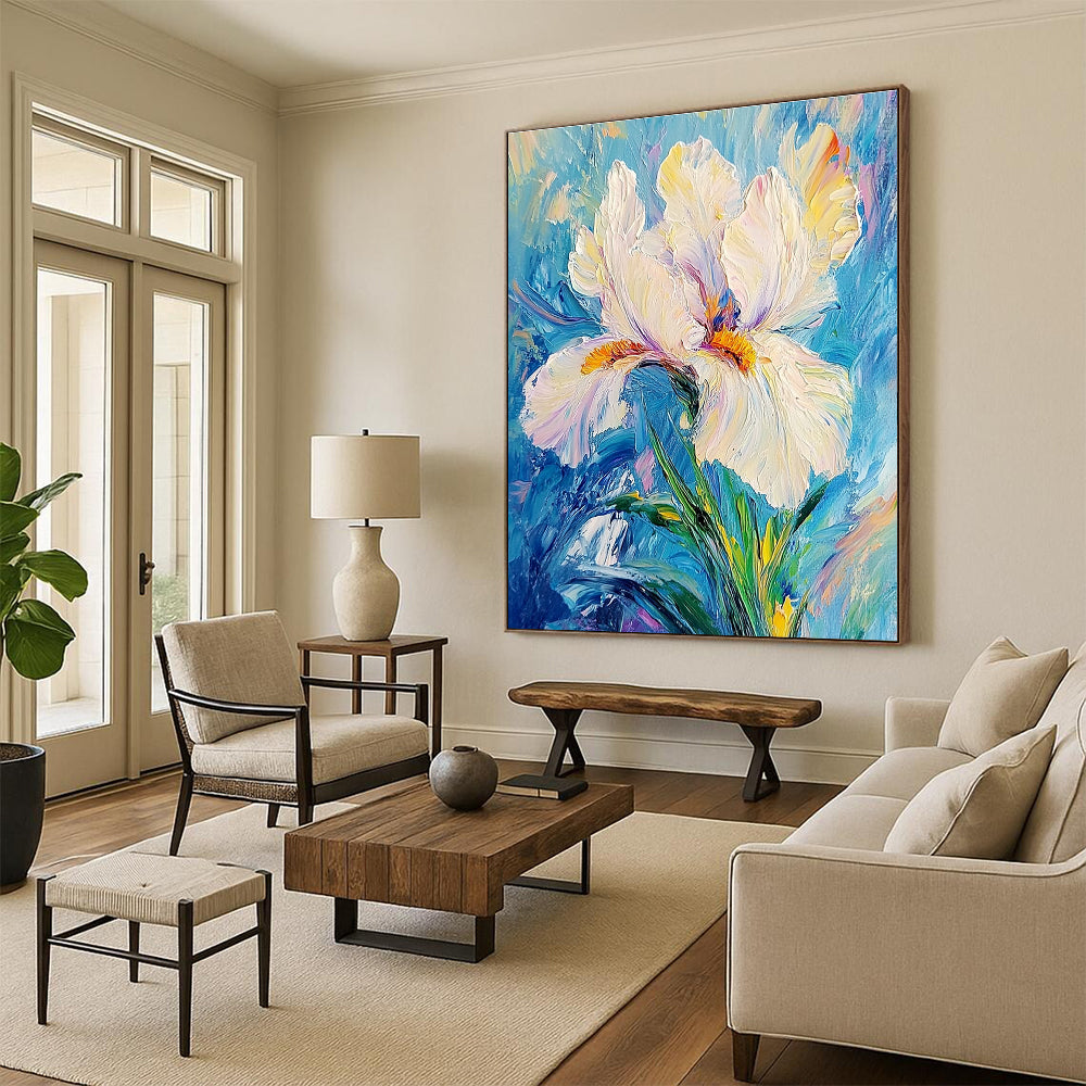 White Iris Flower Art for Florist Shop & Relaxing Spa STSC1384