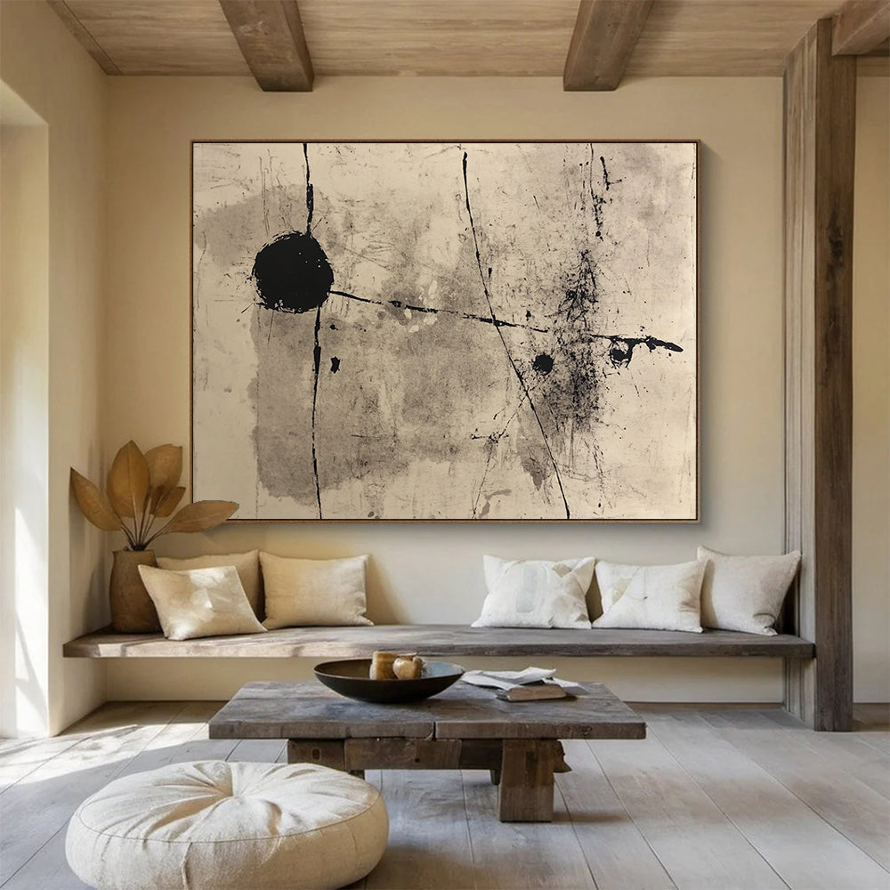 Black Ink Abstract Art for Industrial - Chic Café & Avant - Garde Art Gallery SC093