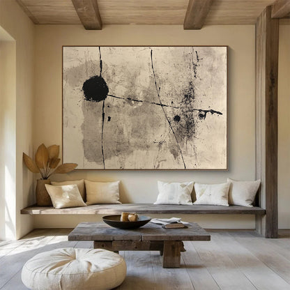 Black Ink Abstract Art for Industrial - Chic Café & Avant - Garde Art Gallery SC093