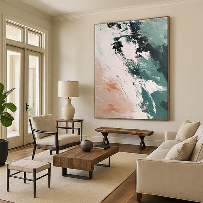 Abstract Green and White Art for Contemporary Art Studio & Creative Home Office STSC1437