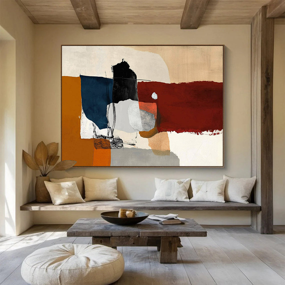 Multi - Color Block Abstract Art for Eclectic Community Center & Artsy Bookstore SC329