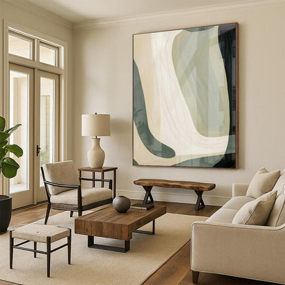 Minimalist Light Brown Abstract Art for Nordic - Style Home & Art - Focused Café DLZ1960