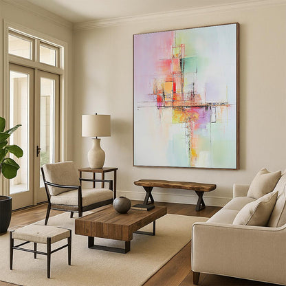 Pastel Geometric Abstract for Bohemian - Style Café & Creative Workshop STSC803