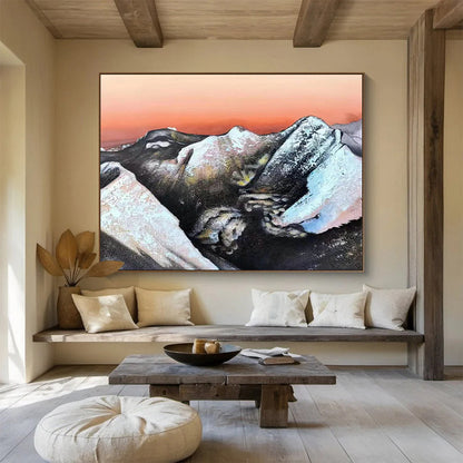 Surreal Mountain - Shaped Figure Abstract: A Captivating Centerpiece for Avant - Garde Art Galleries DLZ3035