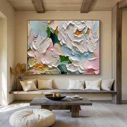 Pastel Flower Relief Art for Bridal Boutique Fitting Rooms DLZ3201