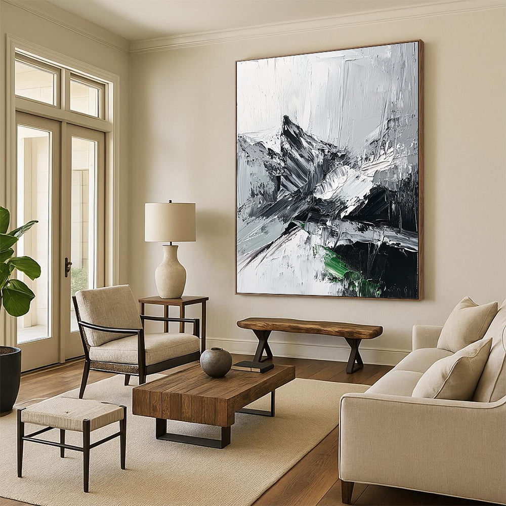 Monochrome Abstract Mountain for Adventure - Themed Office & Nature - Inspired Home STSC427