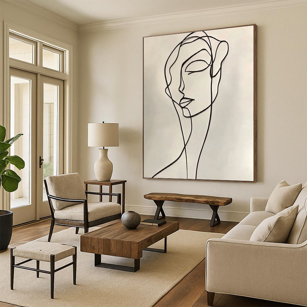 Continuous Line Face for Modern Bedroom & Minimalist Office STSC1190