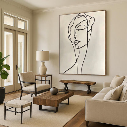 Continuous Line Face for Modern Bedroom & Minimalist Office STSC1190