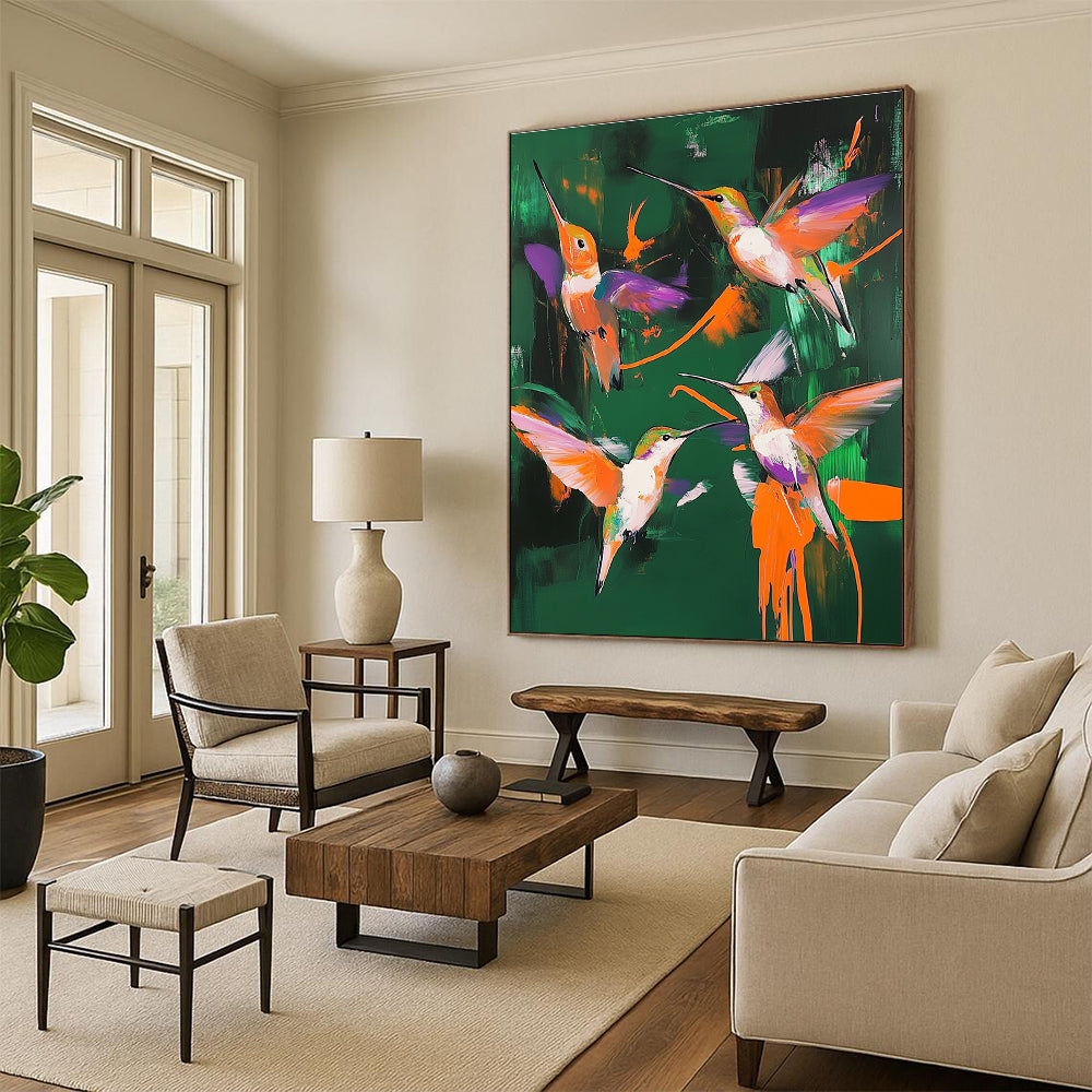 Colorful Hummingbirds for Tropical - Themed Café & Lively Home Sunroom STSC1014
