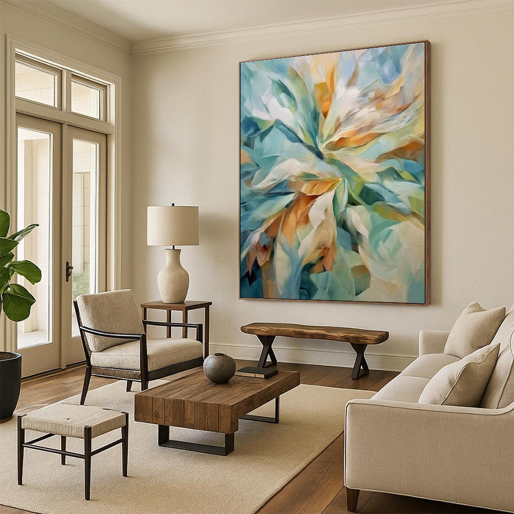Floral Abstract Art for Romantic Home Bedroom Accent Walls DLZ0279