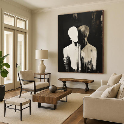 Kissing Figures Art for Romantic Restaurant & Intimate Home Living Room STSC1449