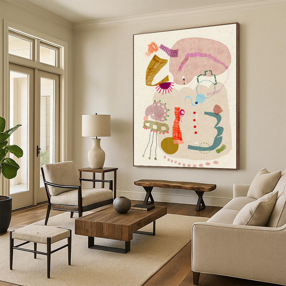 Whimsical Collage Art for Kids' Bedroom Play Corners DLZ0172