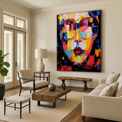 Vibrant Sunglasses Portrait Art for Fashion Boutique & Pop - up Art Event DLZ2352