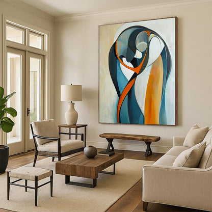 Curved Abstract Forms Art for Living Room & Gallery STSC711
