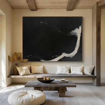 Black - White Ink - like Abstract Art for Zen - Inspired Living Rooms DLZ2526